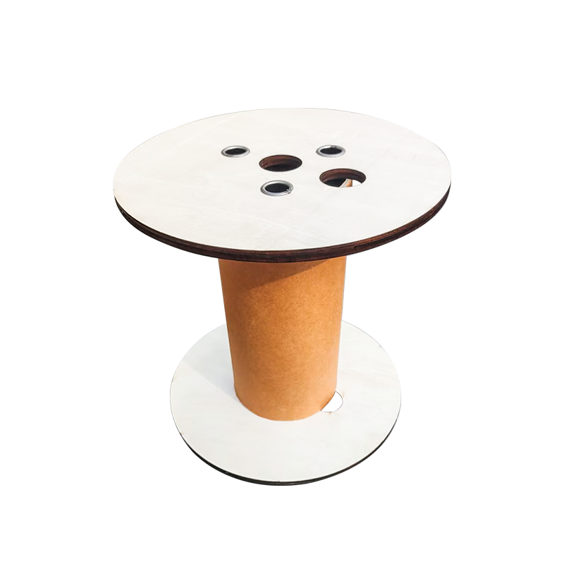 Laser Engraved Steel Tube Plywood Small Cable Reel